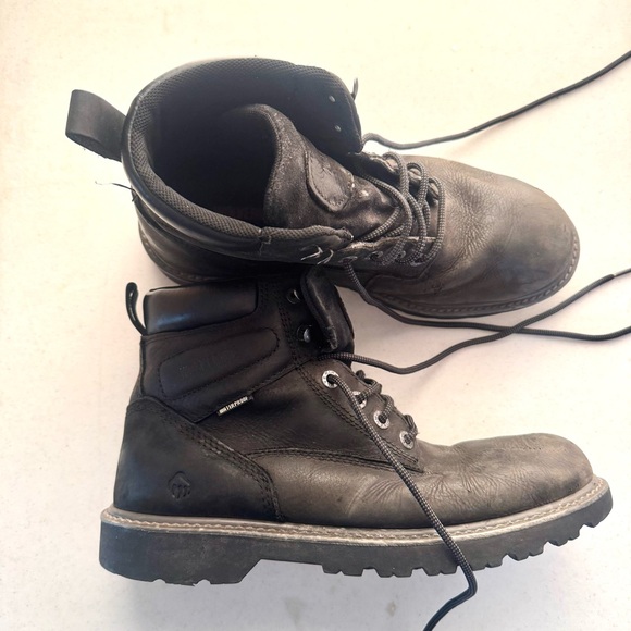 Wolverine MENS Floorhand Waterproof Leather 6” Work Boots Black Size 10 - Picture 2 of 11